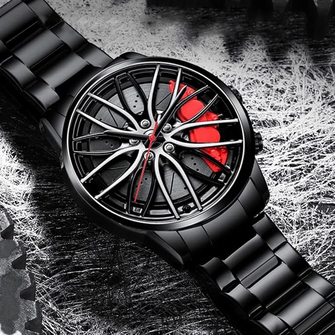 Wheel Watch with Stainless Steel Strap