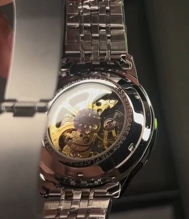 Golden Silver Mechanical Watch