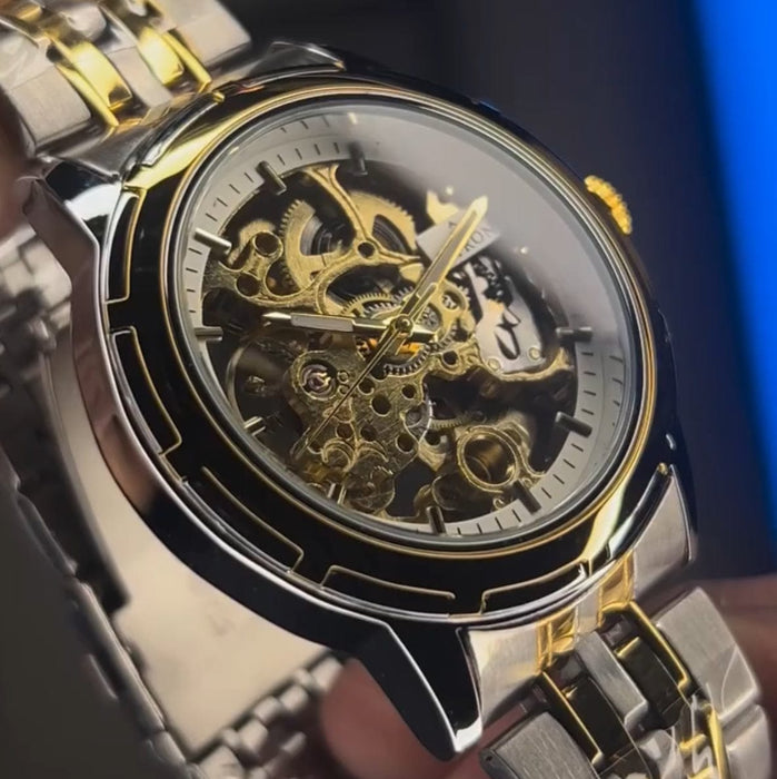 Golden Silver Mechanical Watch